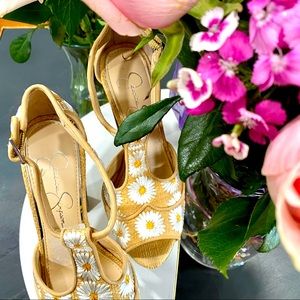 Jessica Simpson Dany T-Strap Floral Platform Heels